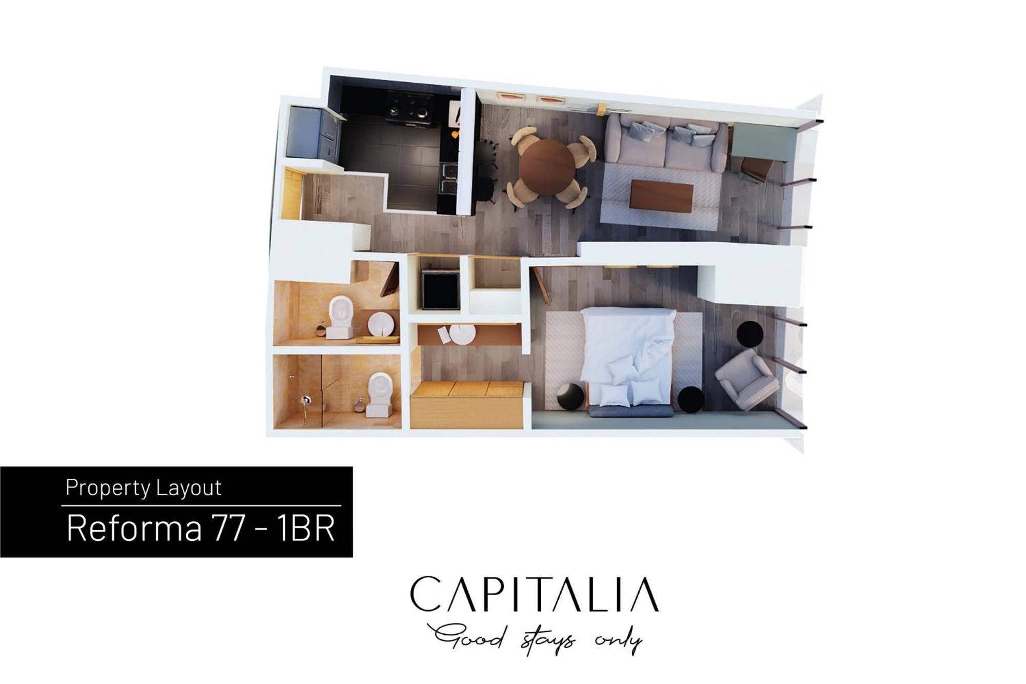Capitalia - Apartments - Reforma Centro 멕시코 시 객실 사진